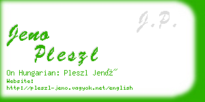 jeno pleszl business card